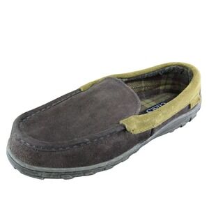 Chaps Gigi Men Slip-On Slipper Size 9.5-10.5 Medium Brown Cow Suede Slip On‎